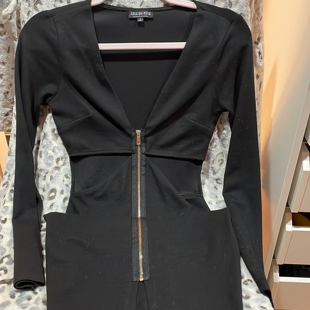 Black cutout midi dress